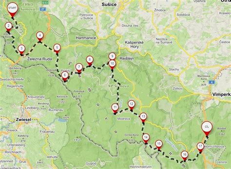 Mapa cesty Linie Akvavitu