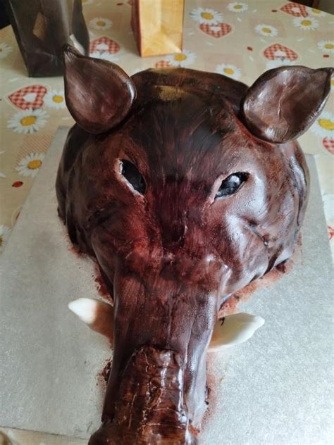 Torta s 3D hlavou diviaka