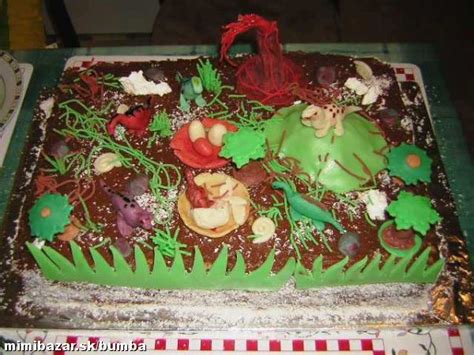 Torta s lesnými zvieratami a marcipánom