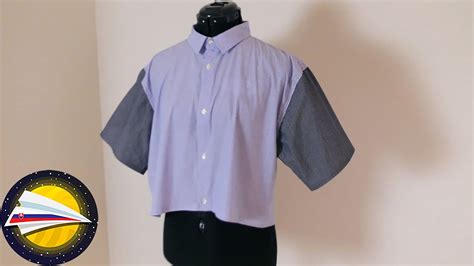 Ukážka hotového upcyklovaného topu z pánskej košele