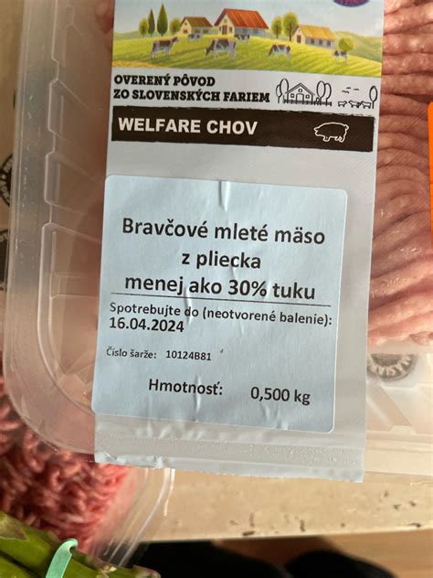 Tabuľka nutričných hodnôt hovädzej falošnej sviečkovej z pliecka