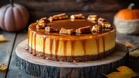 Tekvicový cheesecake s karamelovou polevou