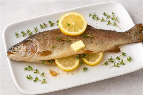 Šťavnatý pečený dúhový pstruh s citrónom a bylinkami