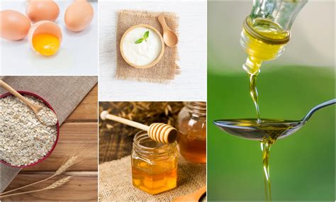 Ingrediencie pre domácu masku na vlasy z olivového oleja, medu a vajíčka