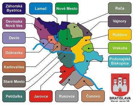 Grafické znázornenie rozloženia bezlepkových prevádzok v Prahe podľa mestských častí
