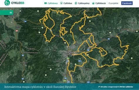 Mapa oblasti dovozu stravy v okolí Banskej Bystrice