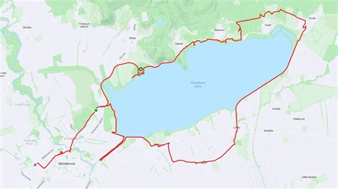 Mapa Zemplínskej šíravy a okolia