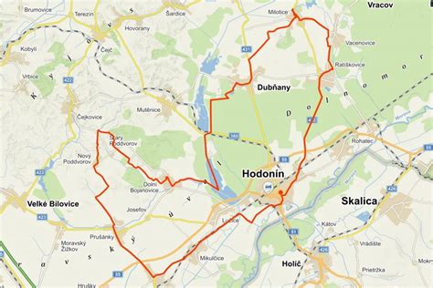Mapa turistických atrakcií Hodonína