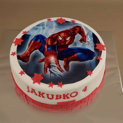 Detská narodeninová torta s jedlým obrázkom Spidermana
