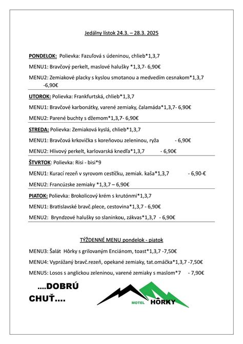 Rozmanitosť kuchýň v ponuke denného menu