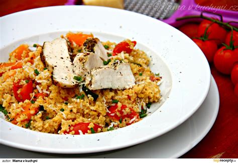 Bulgur s hubami a grilovanou zeleninou