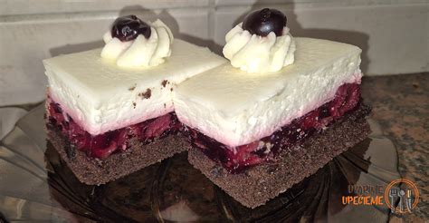 Osviežujúce višňové rezy s mascarpone krémom