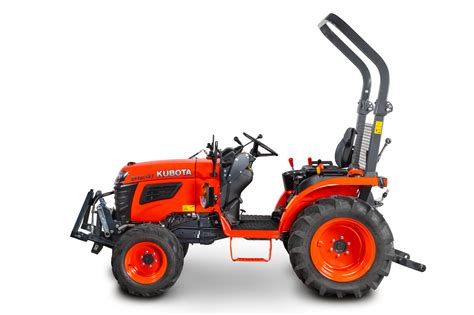 Malotraktor Kubota s pripojeným vyorávačom