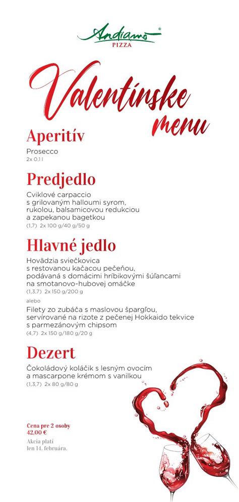 Valentínske menu v Academus Dubnica