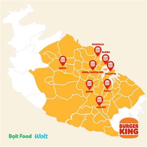 Mapa doručovacích oblastí Burger King