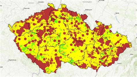 Mapa hlavných oblastí výroby porcelánu v Čechách
