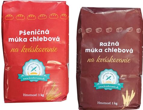 Ingrediencie na pečenie kváskového chleba: múka, kvások, soľ, voda