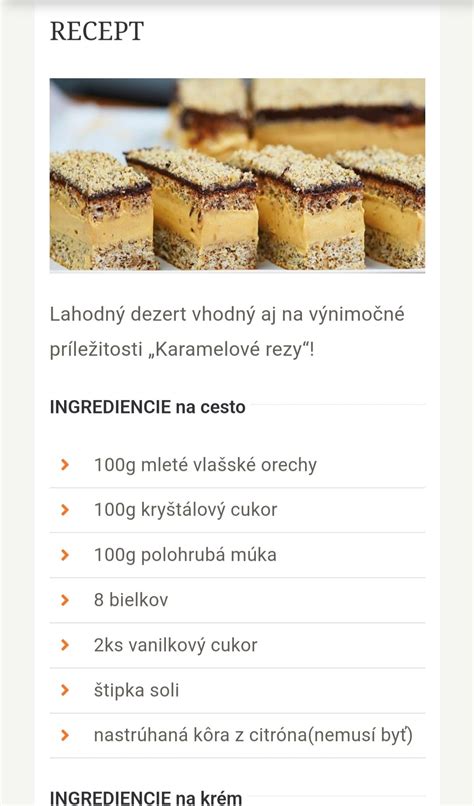 Ingrediencie na metrové rezy a vyšľahané cesto