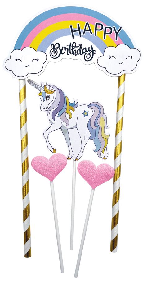 Sada zápichov na tortu s motívom Jednorožec - unicorn