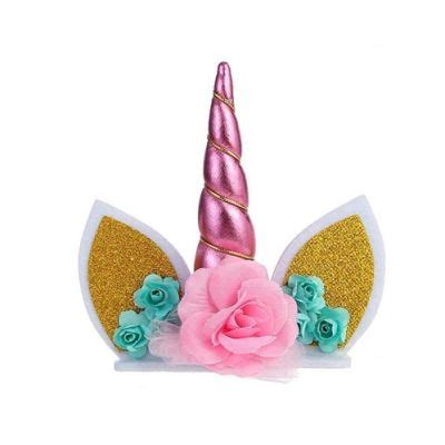 Jedlé dekorácie na tortu s motívom jednorožca