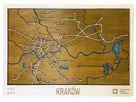 Mapa Krakova s vyznačenými gastronomickými oblasťami