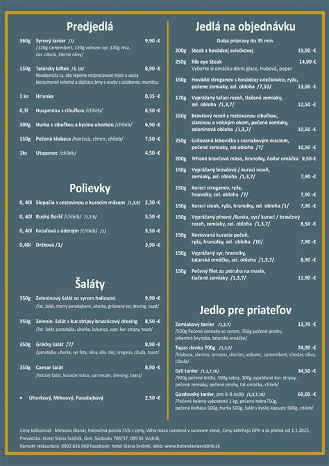 Jedálny lístok v školskej jedálni