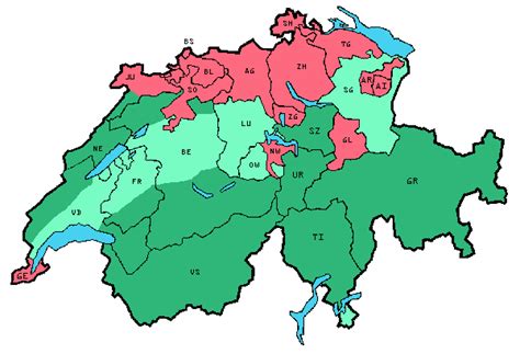 Mapa švajčiarskych kantónov