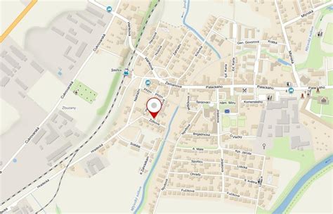 Mapa Hnúšte s vyznačenou ulicou Klokočová a okolitou občianskou vybavenosťou