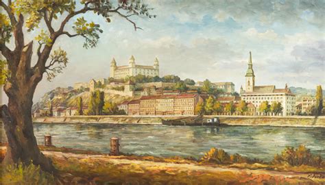 Panoráma Bratislavy počas jesene s farebnými stromami
