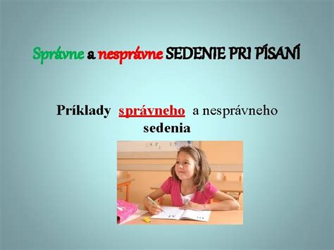 Ilustrácia správneho sedenia a postoja pri stole