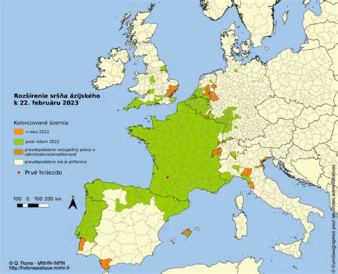 Mapa rozšírenia pásavky zemiakovej v Európe