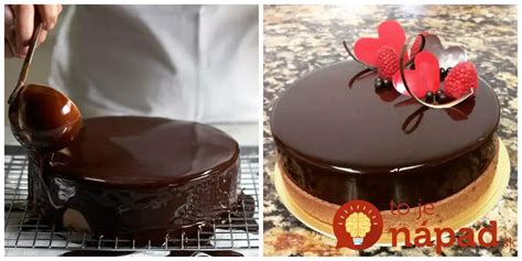 Detailný pohľad na dokonale hladkú a lesklú zrkadlovú polevu na torte