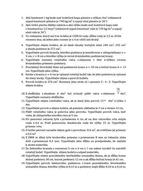 Príklady priečnych rezov rôznych telies