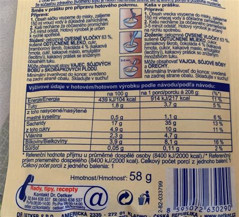 Nutričné hodnoty ovsených vločiek