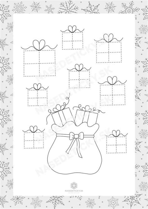 pracovné listy na grafomotoriku s vianočnou tematikou