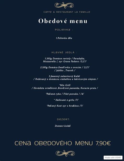 Ilustratívna fotografia obedového menu.