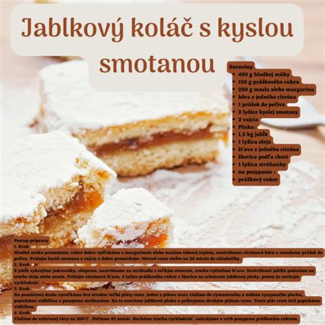 rozličné druhy koláčov s kyslou smotanou