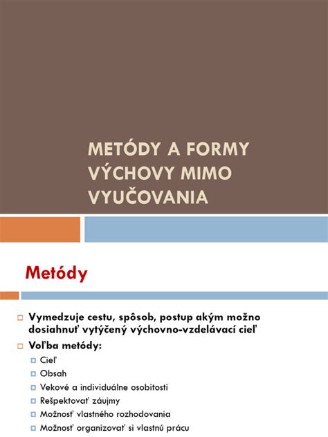 Schéma: Formy a metódy vysokoškolského štúdia