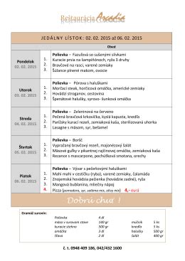 Príklady gastronomických výrazov na jedálnom lístku