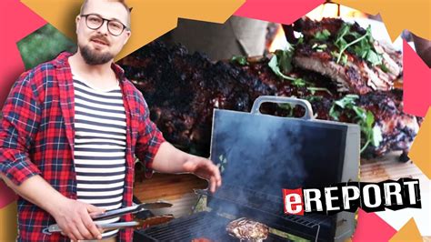 Grilované bravčové rebrá na letnej terase