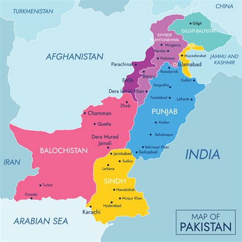 Mapa Pakistanu a oblasť ťažby himalájskej soli