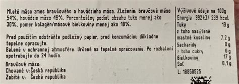 Tabuľka rizík bravčového mäsa