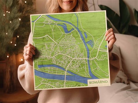 Mapa mesta Komárno s vyznačenými reštauráciami a pizzeriami