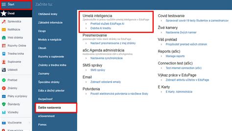 Ikony rôznych funkcií EduPage pre školy