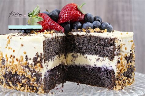 Maková torta s čučoriedkami