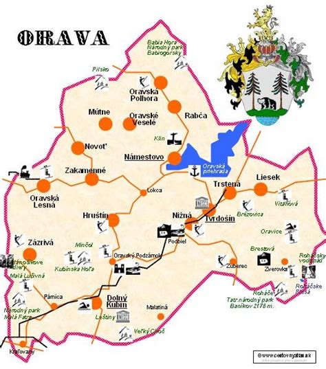Mapa regiónu Horná Orava