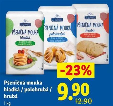 Ilustrácia rôznych druhov pšeničnej múky (hladká, polohrubá, hrubá)