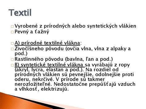 Diagram: Porovnanie vlastností prírodných a syntetických vlákien