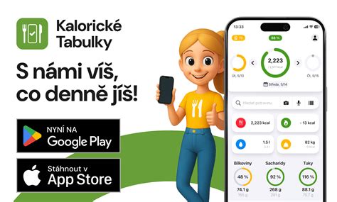 Používateľské rozhranie aplikácie s kalorickými tabuľkami
