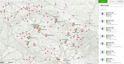 Mapa pobočiek záložní na Slovensku a v Českej republike